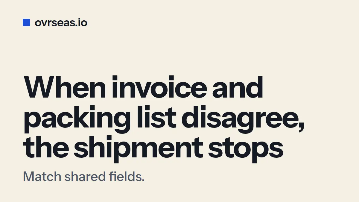 Commercial Invoice vs Packing List: What Must Match
