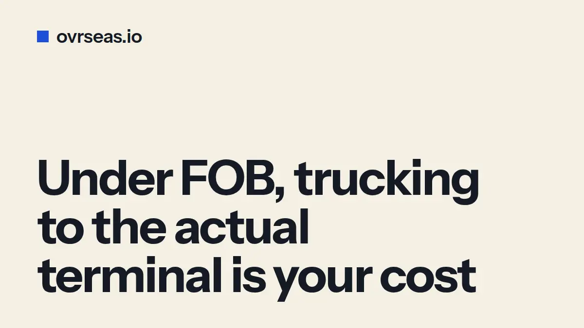 FOB Port of Loading: Why Terminal Choice Changes Your Cost