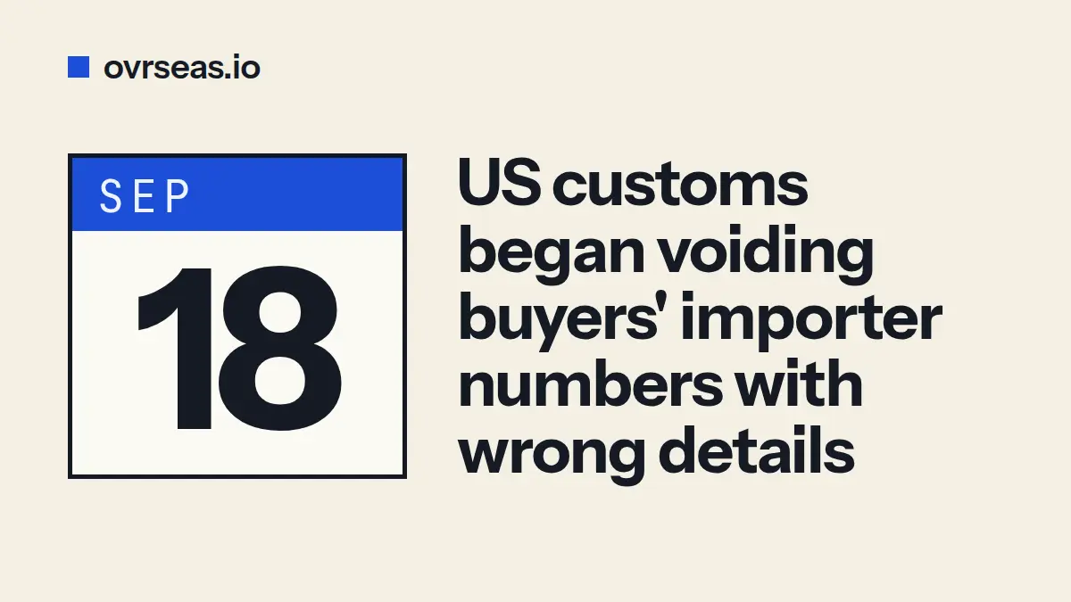 CBP Voids Importer Numbers From 18 September: What Exporters Must Check