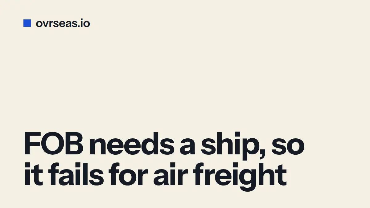 Incoterms for Air Freight: Why FOB Does Not Work at Airports