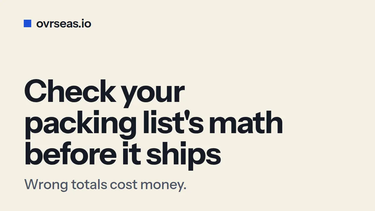 Packing List Math Errors: Why Internal Numbers Cost Money