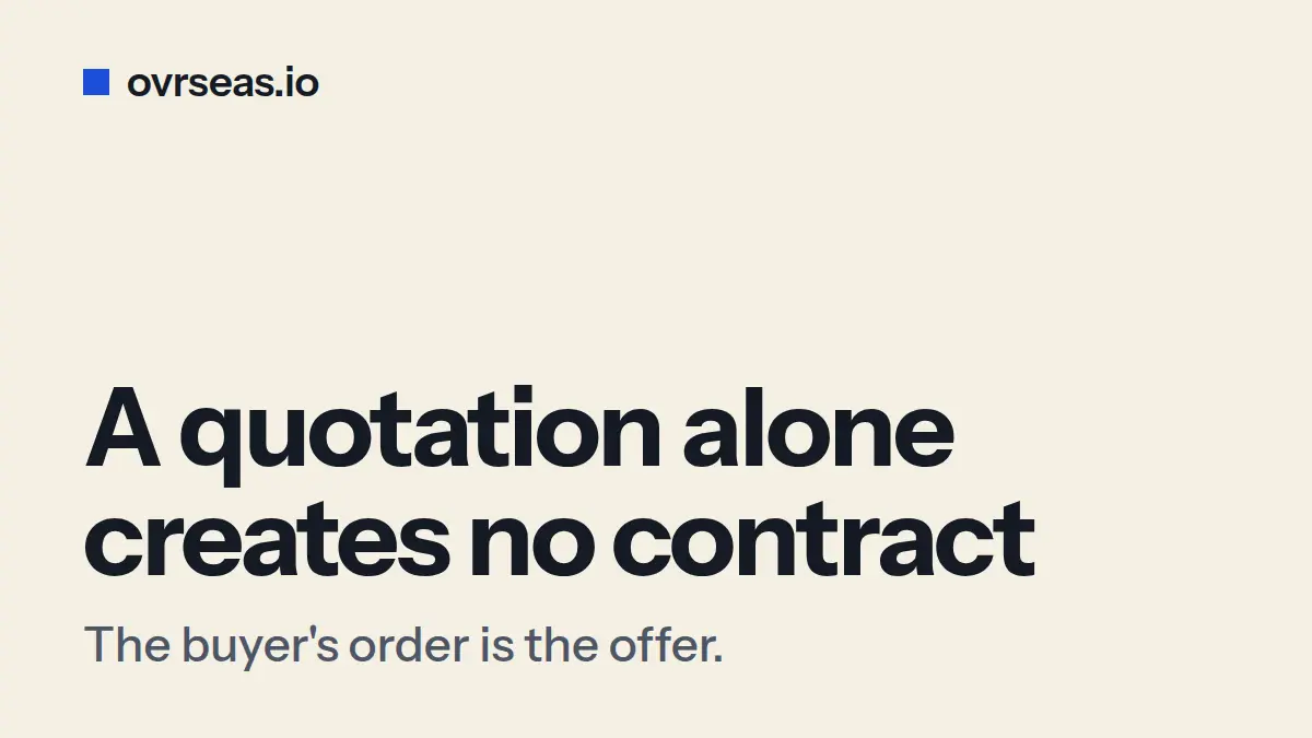Quotation vs Purchase Order: Why a Quote Alone Doesn't Create a Contract