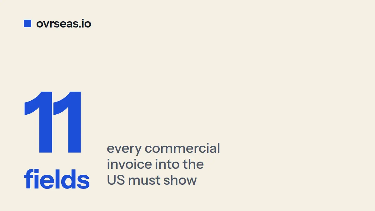 US Customs Invoice Requirements: The 11 Fields CBP Demands