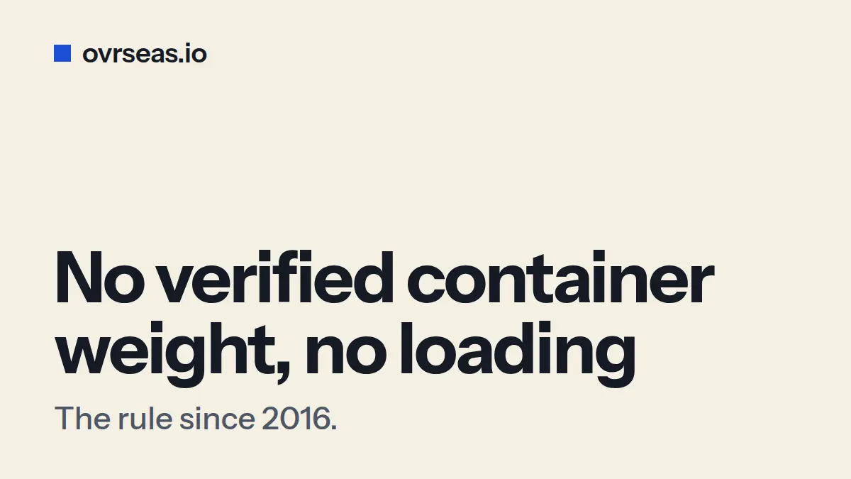 VGM in Shipping: Why Your Container Won't Load Without Verified Gross Mass